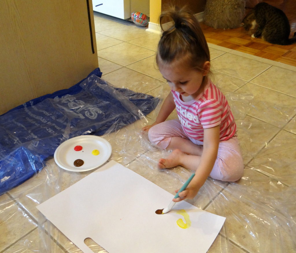 Toddler Peachy painting